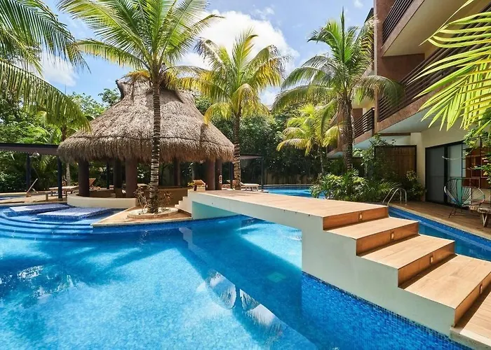 Zen Oasis Swim Up Pool W Tiki Hut Bar + Gym